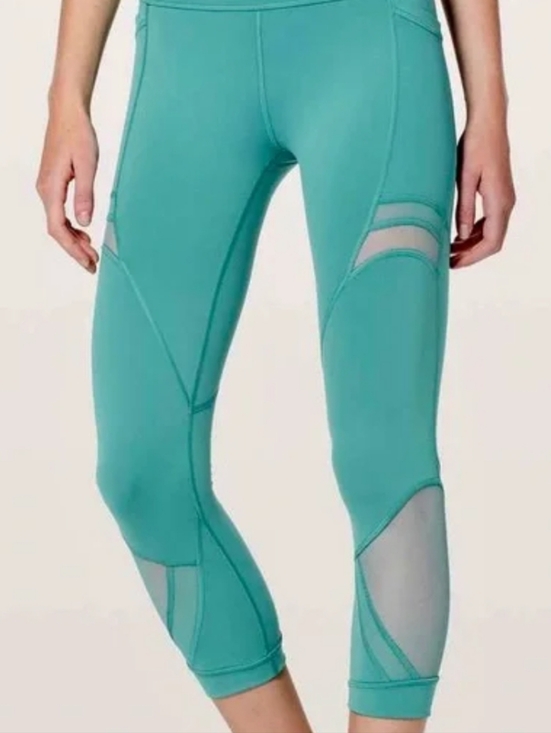 Pants - Lululemon Women’s Forget the Sweat Mesh-Panel Active Crop Leggings Size 10
